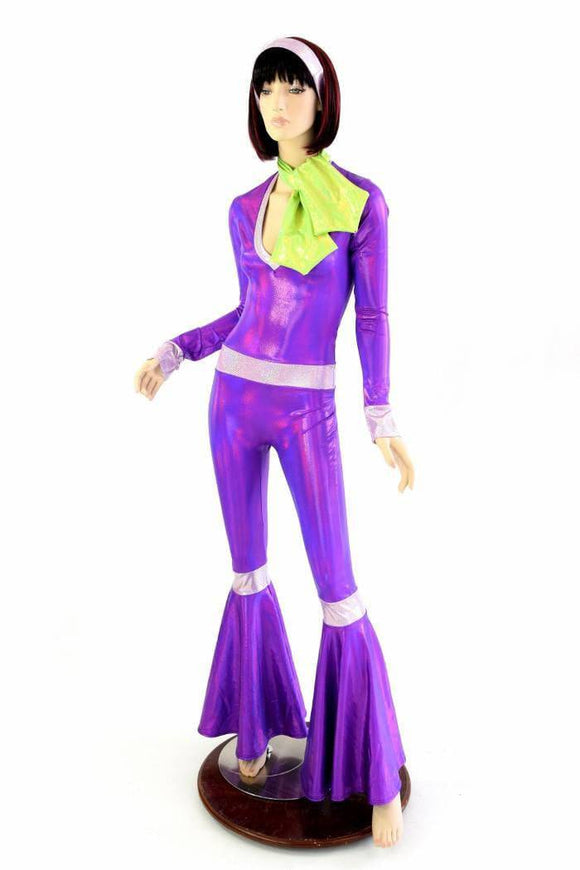 Purple 70's Super Sleuth Catsuit - Coquetry Clothing