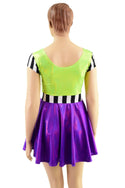 Purple and Green Halloween Spider Skater Dress - 4