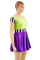 Purple and Green Halloween Spider Skater Dress - Coquetry Clothing