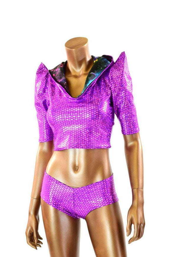 Purple Crop Hoodie & Cheeky Set - Coquetry Clothing