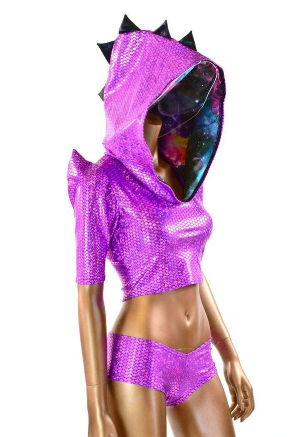 Purple Crop Hoodie & Cheeky Set - Coquetry Clothing