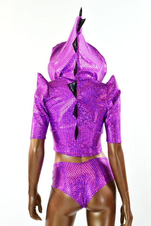 Purple Crop Hoodie & Cheeky Set - Coquetry Clothing