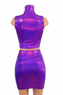 Purple Crop Top & Bodycon Skirt Set - Coquetry Clothing