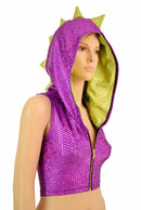 Purple Dragon Zipper Front Crop Top - Coquetry Clothing