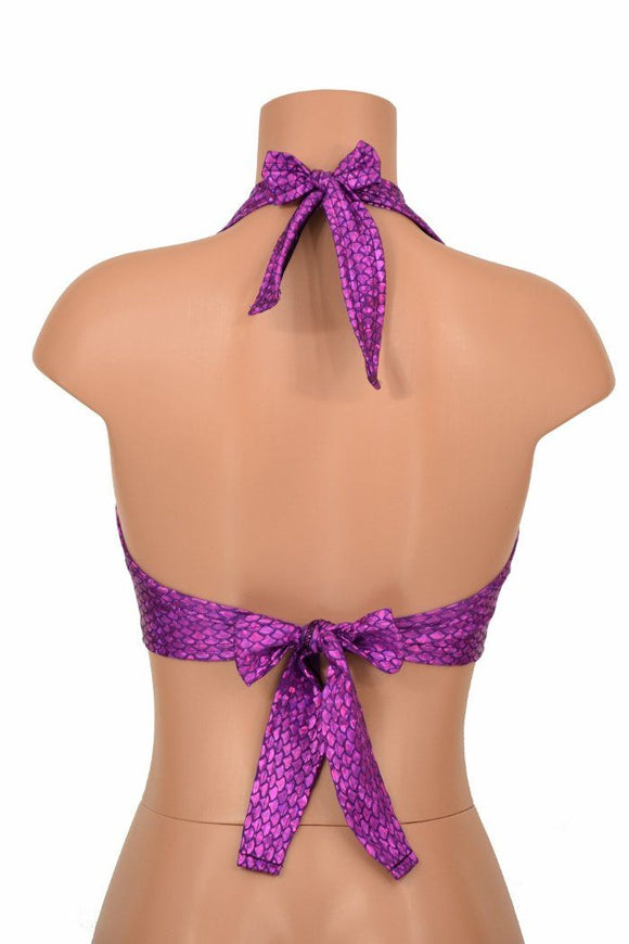 Purple Fish Scale Halter Top - Coquetry Clothing