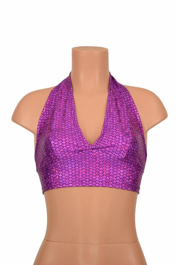 Purple Fish Scale Halter Top - Coquetry Clothing