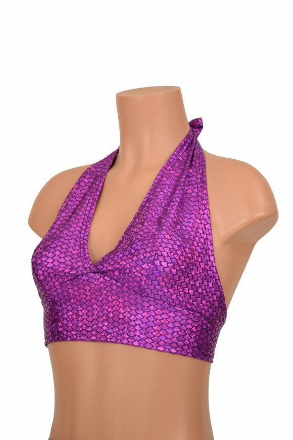 Purple Fish Scale Halter Top - Coquetry Clothing