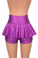 Purple Fish Scale Ruffle Rump Shorts - Coquetry Clothing