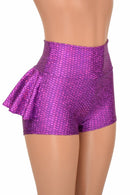 Purple Fish Scale Ruffle Rump Shorts - Coquetry Clothing
