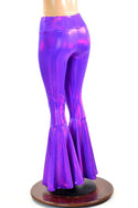 Purple High Waist Bell Bottom Flares - 4
