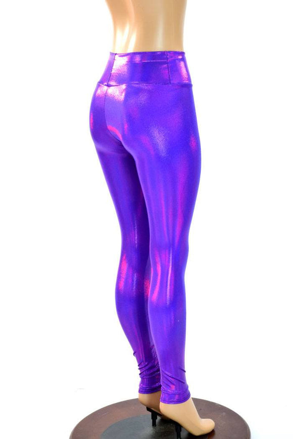 Purple High Waist Leggings - Coquetry Clothing