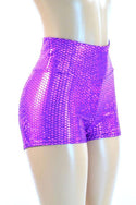 Purple High Waist Mermaid Shorts - 4