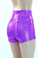 Purple High Waist Mermaid Shorts - 5