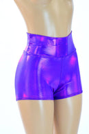 Purple High Waist Shorts - Coquetry Clothing