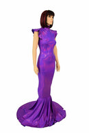 Purple Holo Puddle Train Gown - Coquetry Clothing