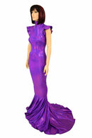 Purple Holo Puddle Train Gown - Coquetry Clothing