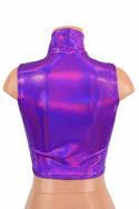 Purple Holographic Crop Top - 4