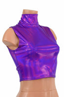 Purple Holographic Crop Top - Coquetry Clothing