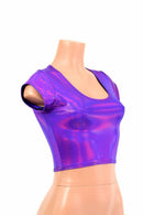 Purple Holographic Crop Top - Coquetry Clothing