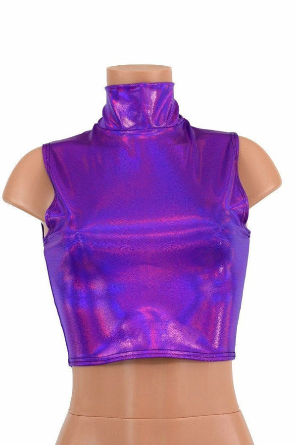 Purple Holographic Crop Top - 2
