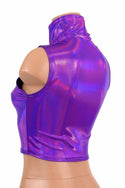 Purple Holographic Crop Top - 5