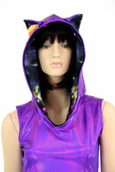 Purple Kitty Hoodie Skater Dress - Coquetry Clothing