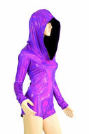 Purple Long Sleeve Hoodie Romper - Coquetry Clothing