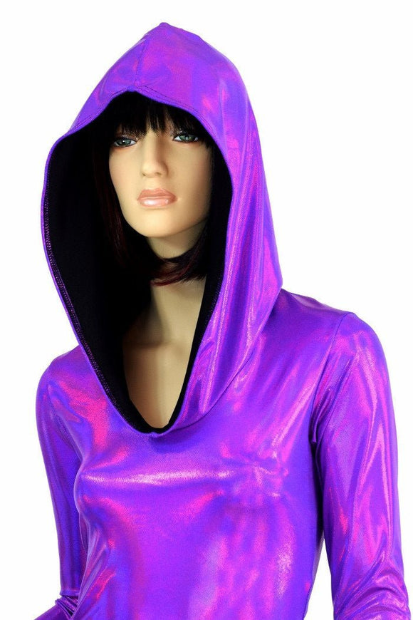 Purple Long Sleeve Hoodie Romper - Coquetry Clothing