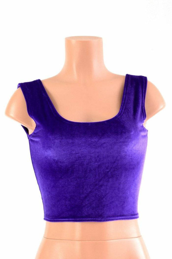 Purple Velvet Crop Top - Coquetry Clothing