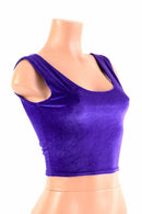Purple Velvet Crop Top - Coquetry Clothing