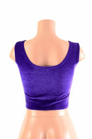 Purple Velvet Crop Top - Coquetry Clothing