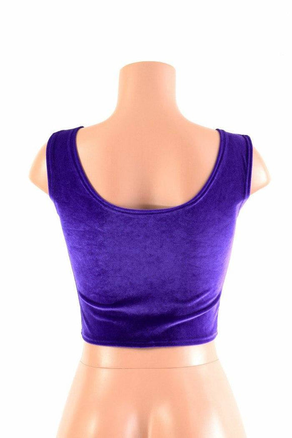 Purple Velvet Crop Top - Coquetry Clothing