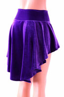 Purple Velvet Hi - Lo Mini Skirt - Coquetry Clothing
