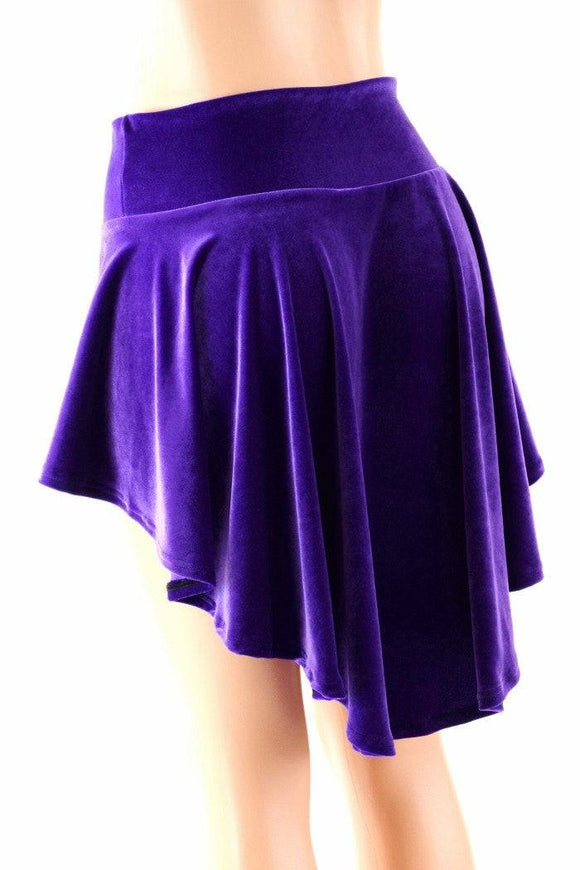 Purple Velvet Hi - Lo Mini Skirt - Coquetry Clothing