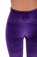 Purple Velvet High Waist Solar Flares - Coquetry Clothing