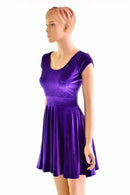 Purple Velvet Skater Dress - Coquetry Clothing