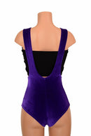 Purple Velvet Suspender Romper - Coquetry Clothing