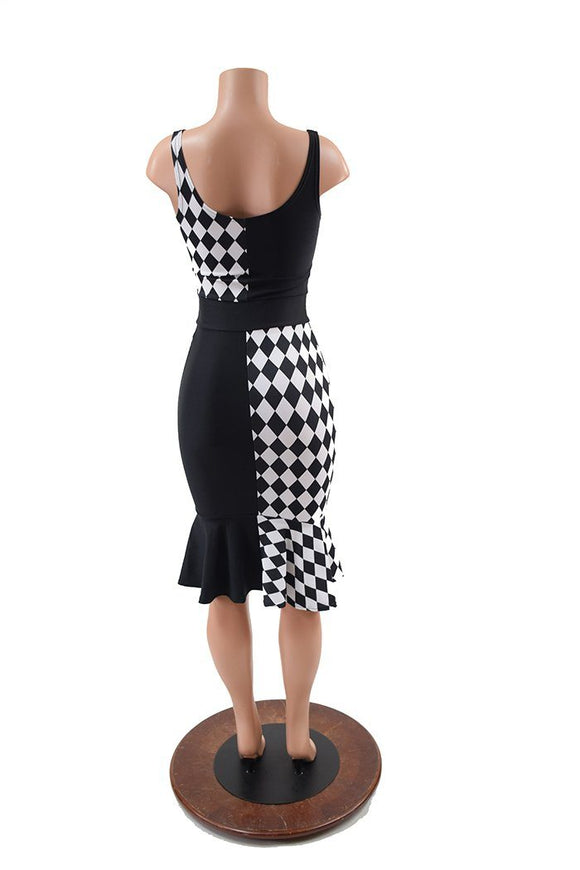 Quad Color Blocked Wiggle Dress - Coquetry Clothing
