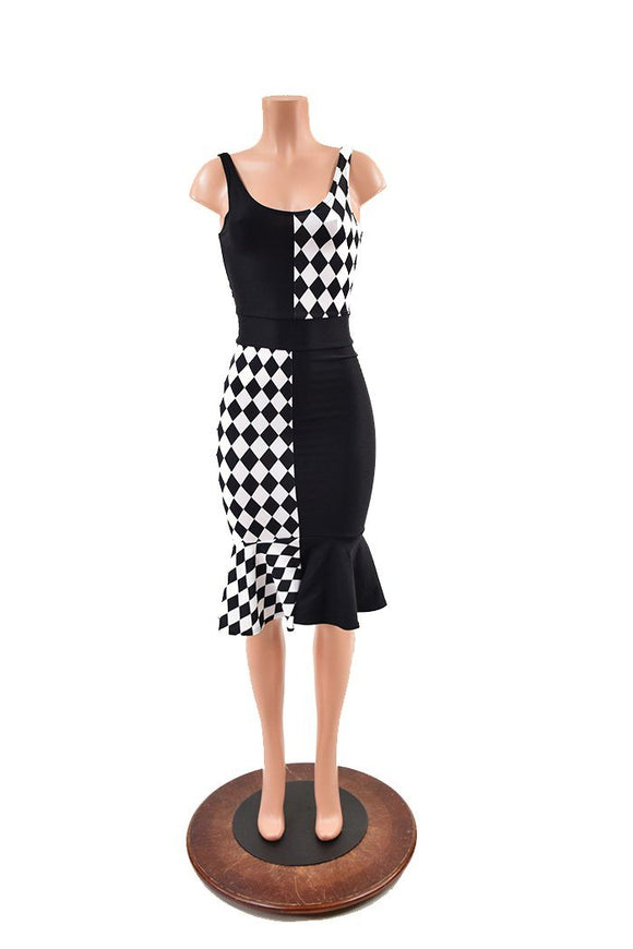 Quad Color Blocked Wiggle Dress - Coquetry Clothing