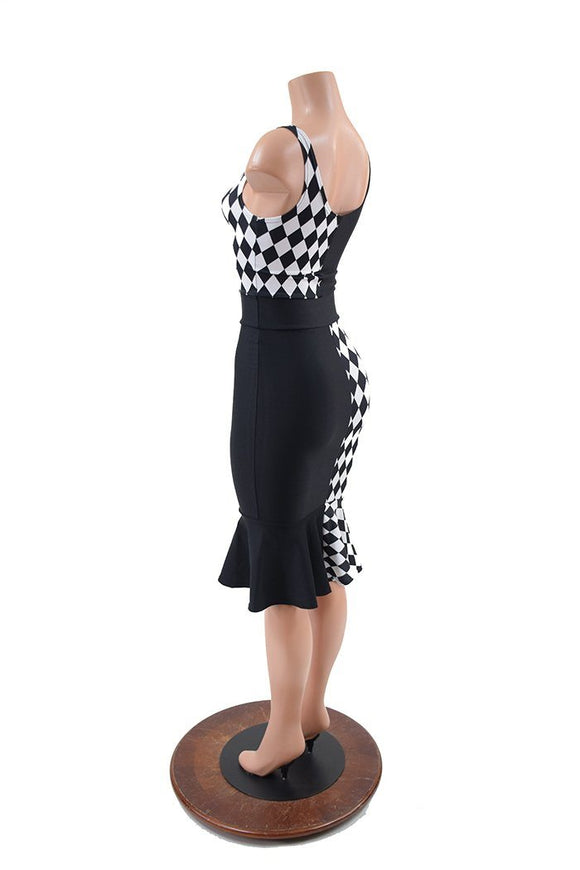 Quad Color Blocked Wiggle Dress - Coquetry Clothing