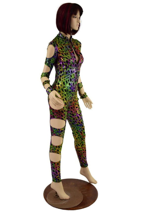 Quad Cutout Catsuit in Poisonous - Coquetry Clothing