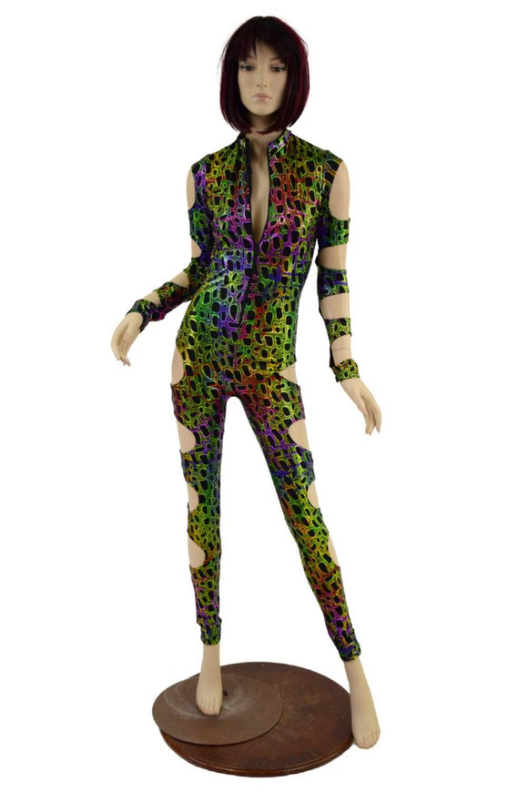 Quad Cutout Catsuit in Poisonous - Coquetry Clothing