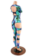 Quad Cutout Leggings and Nirvana Top Set in Scarab - Coquetry Clothing