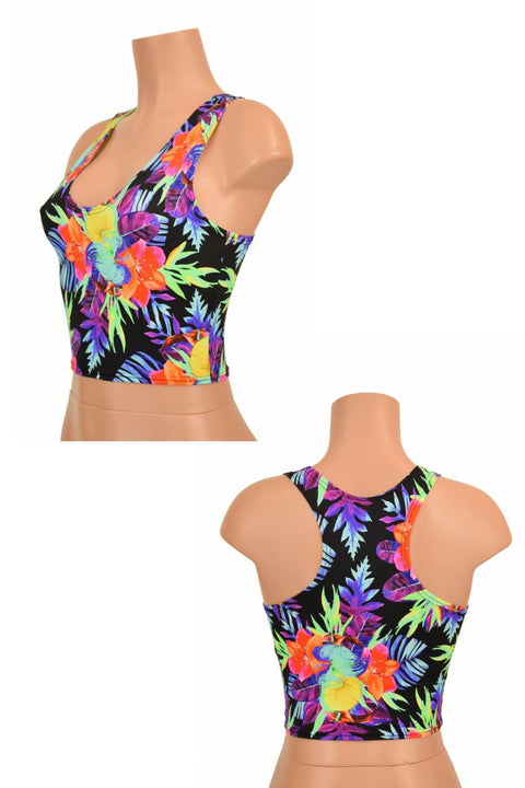 Sonic Bloom Racerback Crop Top - Coquetry Clothing