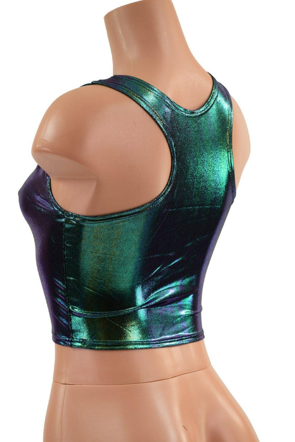 Racerback Crop Tank in Scarab - Coquetry Clothing