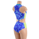 Racerback V Neck Romper with O - Rings and Siren Cut Leg - Coquetry Clothing