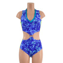 Racerback V Neck Romper with O - Rings and Siren Cut Leg - Coquetry Clothing