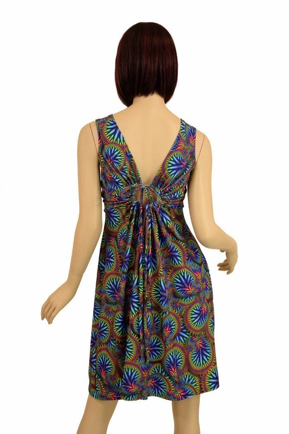 Radioactive A - line Drawstring Keyhole Dress - Coquetry Clothing