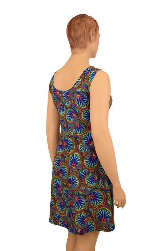 Radioactive A - line Drawstring Keyhole Dress - Coquetry Clothing