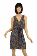 Radioactive A - line Drawstring Keyhole Dress - Coquetry Clothing